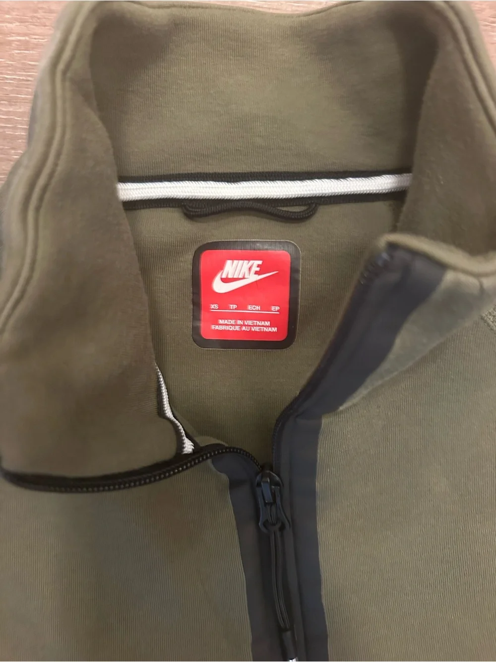 Men's Nike Sportswear Olive/Black Tech Fleece Half Zip Sweatshirt